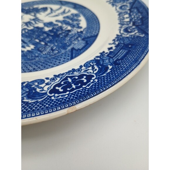 Willow Ware Royal China underglaze, blue/white dinner 10 inch plate. Beautiful - Picture 8 of 8